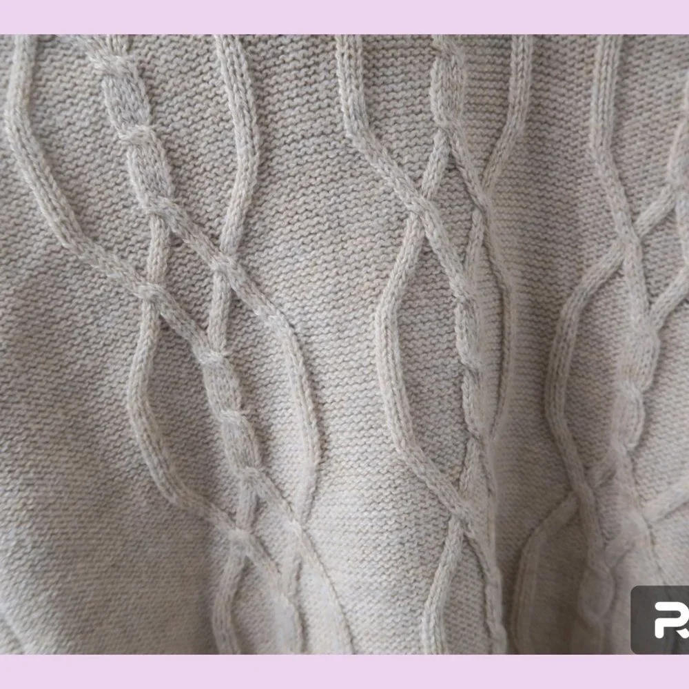 H&M kids children's girl's wool blend knit sweater in cream size 12-18M. - Picture 4 of 7